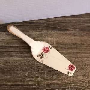 Staffordshire Floral China Cake Server